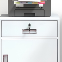 Armoire de classement en acier, 1 tiroir, 1 porte, armoire de rangement de bureau, armoire de classement métallique verrouillable