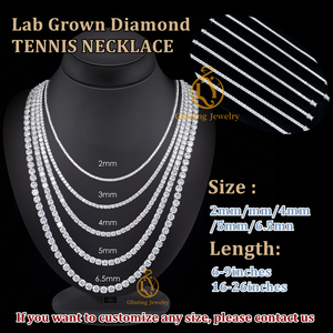 Igi Chain10K เทนนิสเพชร14K 18K ทอง3มม. 4มม. 5มม. <span class=keywords><strong>VVS</strong></span> สร้อยคอเพชรสำหรับผู้หญิงผู้ชายของขวัญ - Product Image 2