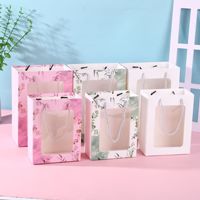 Tas Kertas Kustom Ivory Board High-End, Tas Bunga Segar Persegi Kreatif, Hadiah Ulang Tahun Liburan, Sablon