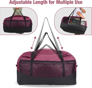 Borsa da Viaggio Pieghevole Rossa in Poliestere con Cerniera, Borsa Sportiva Grande 75L/96L/100L, Borsa Leggera Impermeabile - Product Image 5