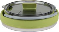 Bouilloire de voyage pliable 1L avec couvercle Bouilloire portable Chauffe-eau en silicone Pot pour camping Cuisinière à gaz