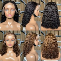 Perruque Lace Front 13x4 Haute Définition Transparente, Densité 200%~300%, Cheveux Vierges Vietnamiens Ondulés, Vente en Gros