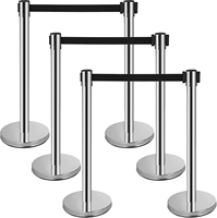 Courroie rétractable en acier inoxydable Stanchion Post Crowd Control Que Manager avec base en caoutchouc plastique durable