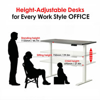 Bureau debout électrique à double moteur avec structure métallique, design extensible, capacité de charge élevée - Poste de travail de bureau à hauteur réglable