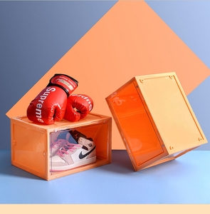 Caja de zapatos plegable de material PP transparente y duradera al por mayor, contenedor de almacenamiento de organización de ropa y zapatos con apertura lateral multifunción - Product Image 4