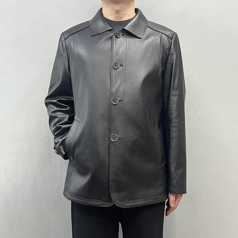 【まるこ 】Lisière No Collar Relax Jacket New-Coming-Turn-Down-Collar-