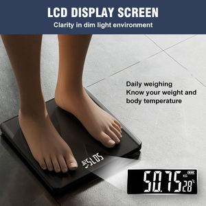 Digital Body Fat <b>Scale</b> With LCD Display Tempered Glass Rectangle 180kg Max Four-Point Metal Bonding - Product Image 1