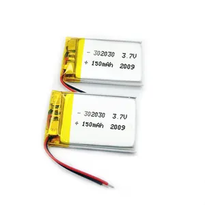 Prezzo di fabbrica mini batterie lipo 100mah 150mah batteria ai polimeri di litio 302030 3.7v batteria sottile