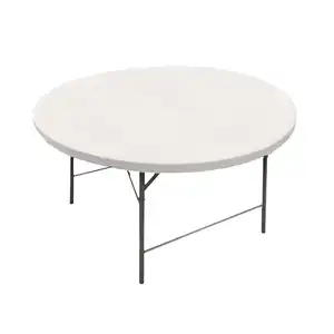 4ft Cheap Outdoor Picnic Folding Table With Metal Folding Legs Portable Plastic Round Folding Table And Chair For Event