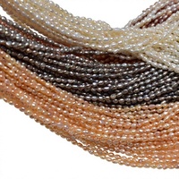 Perles d'eau douce naturelles de qualité AA, forme baroque, 3-4 mm, en vrac, pour la création de bijoux DIY, collier, bracelet