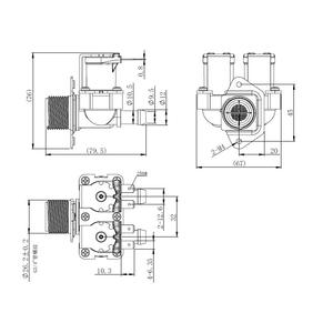 Pièces de distributeur d'eau sous pression à double vanne, un entrée et deux sorties, pour utilisation avec les machines à laver de haute technologie - Product Image 3