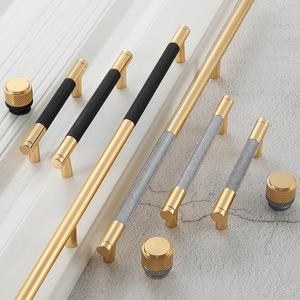 Aluminum Dual Color Furniture Cabinet T Bar Knurled Handle Kitchen Wardrobe Drawer <strong>Door</strong> Pull <strong>Knob</strong> - Product Image 2