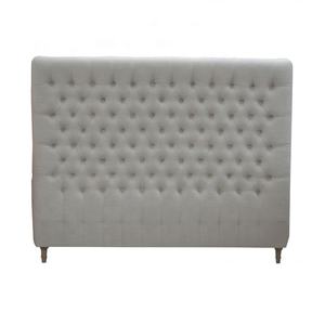 HL007 Francés Provincial Muebles Lino Abotonado King Queen Size Tapizado Madera Tufted Múltiples Colores Cama <span class=keywords><strong>Cabecero</strong></span> - Product Image 6
