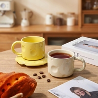Tasse à lait créative personnalisée pour le petit déjeuner et le bureau à domicile, tasse à eau, motif fromage, tasse à café et soucoupe mignonnes