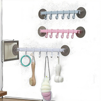 Crochet adhésif en acier inoxydable bleu/blanc/rose pour cuisine et salle de bain, suspension d'angle sans trace