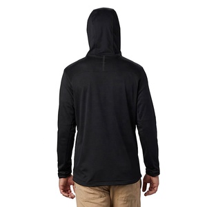 <b>Men's</b> Black Hooded Fleece <b>Jacket</b> <b>Half</b> <b>Zip</b> Casual Quick Dry Polyester Slim Fit Autumn Outerwear - Product Image 2