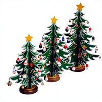 Décorations de Noël en bois miniatures, trois pièces, nouveau style, directement de l'usine, vente en gros, décorations de fêtes, artisanales, mécaniques, dessin animé