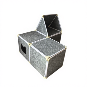 <span class=keywords><strong>Cave</strong></span> et tente pour chat en feutre extensible à faire soi-même, design modulaire, amovible, lavable, structure de jeu pour animaux de compagnie - Product Image 3