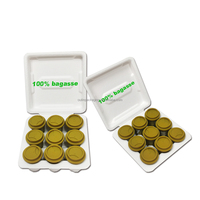 Boîte personnalisée en papier recyclé biodégradable avec logo, plateau en pâte moulée pour dosettes de café, capsules de café, bagasse, bambou, aliments, format carré
