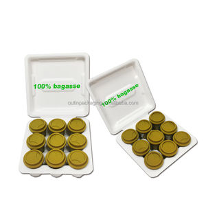 Boîte en papier recyclé biodégradable avec logo personnalisé Plateau de pâte moulée Boîte de dosettes de café pour capsules de café Bagasse Carré alimentaire en bambou - Product Image 4