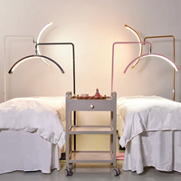 Lampe de sol multifonctionnelle Fosoto 28 pouces avec clip pour téléphone, lumière demi-lune pour cils, maquillage et éclairage photographique