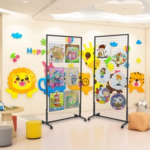 Tùy chỉnh 3 'x 6' Có thể gập lại gridwall Bảng điều chỉnh tháp Floorstanding lưới tường Bảng điều khiển hiển thị đứng với bánh xe dây lưới Rack hiển thị - Product Image 5