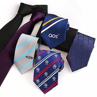 Cravates pour hommes en polyester vierges, personnalisables avec logo, pour cadeaux promotionnels, vente en gros usine, à prix abordable