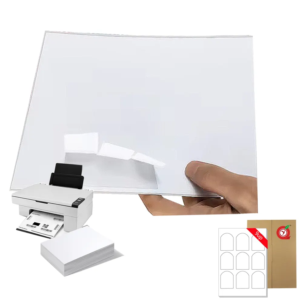 9UP 57,2x77 Format gewölbte A4-Etikettenpapierblätter Benutzer definierte Barcode-Klebebänder für A4-Etikettendruckermaschinen