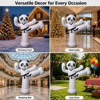 Modèle publicitaire gonflable personnalisé de panda de dessin animé pour les arts martiaux, conception OEM ODM sur mesure pour centre commercial, place publique, parc à thème