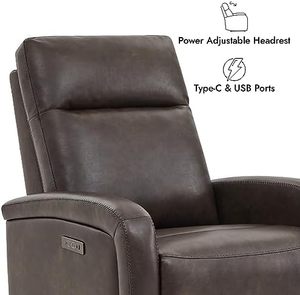 Sillón Reclinable Pequeño de Cuero Sintético Watson Whitely para Autocaravana, Sofá Reclinable sin Espacio entre Paredes, Reposacabezas Eléctrico, Cargador Tipo C, Asiento para Cine en Casa - Product Image 4