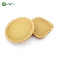 Assiettes en papier kraft biodégradables écologiques en gros, contenants à salade avec couvercle gaufré, bols à emporter