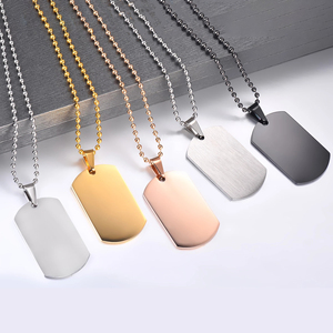 Etiquetas de acero inoxidable para hombres, collares grabados con nombre de identificación de perro en blanco, etiquetas de Metal personalizadas para perros - Product Image 2