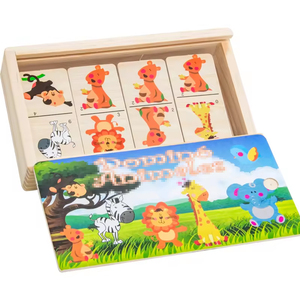 Puzzle de dominos d'<span class=keywords><strong>animaux</strong></span> en <span class=keywords><strong>bois</strong></span> de haute qualité pour l'éducation préscolaire des enfants - Product Image 5