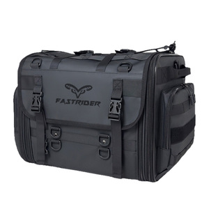 Sac de selle extensible pour moto Fastrider 40L-60L, sac de porte-bagages arrière robuste avec housse de pluie pour les longues voyages - Product Image 1