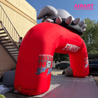 Arche gonflable géante de 5 m en forme de bouledogue avec logo personnalisé pour la publicité d'événements sportifs et de marathons