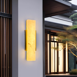 Lampe murale extérieure étanche, longue bande dorée, source de lumière LED, angle de faisceau de 20 degrés, pour la décoration extérieure des portails de cour - Product Image 2