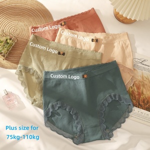 Slip a triangolo sottile in grafene senza cuciture, taglio alto, traspirante, con finiture in pizzo, per donne curvy (75-110 kg) - Product Image 1