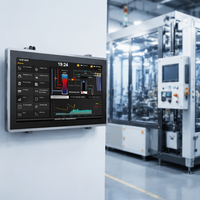 HUSHIDA Panel PC Industrial de 10.4/12.1 Pulgadas, IP65, Aluminio, Sin Ventilador, Intel J6412, LAN, Pantalla Táctil de 10 Puntos, HMI, Computadora Integrada, 16GB en Stock