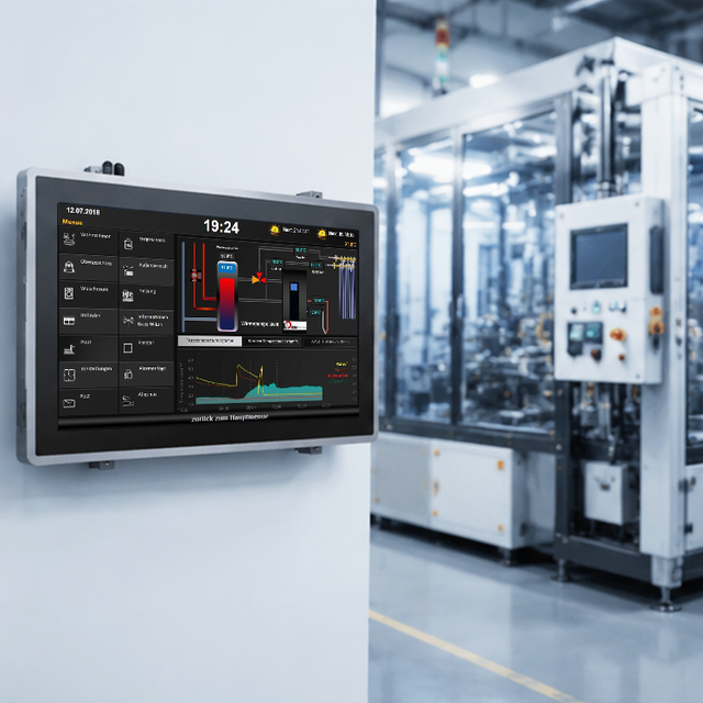 HUSHIDA 10.4 12.1 Inch IP65 Aluminum Fanless Industrial Panel PC Intel J6412 LAN 10-Point Touch HMI Embedded Computer Stock 16GB