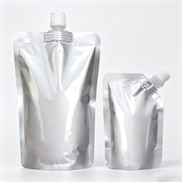 Pochettes souples verticales avec bouchon, 200 microns, diamètre du bec verseur 1,6 mm, de 100 ml à 10 L, en PET/PE, qualité alimentaire pour boissons et bière