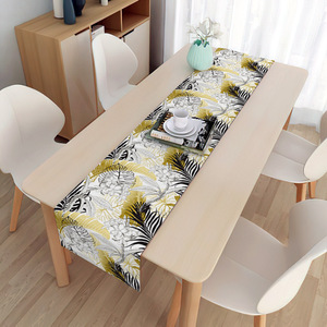 Camino de mesa de hoja de palma con estampado de planta de verano, decoración de fiesta cuadrada de moda, comedor de lino, decoración del hogar, Bandera de té, caminos de mesa - Product Image 4