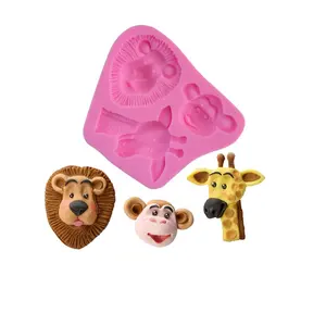 DIY Popular Lovely Sika Deer Lion Monkey Animal Serial Silicon Mold