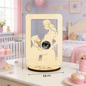 Regalos <span class=keywords><strong>para</strong></span> Futura Mamá, Marco <span class=keywords><strong>de</strong></span> Fotos <span class=keywords><strong>de</strong></span> Madera <span class=keywords><strong>para</strong></span> Ecografía y Sonograma con Opción <span class=keywords><strong>de</strong></span> Logotipo Personalizado <span class=keywords><strong>para</strong></span> Baby Shower - Product Image 2