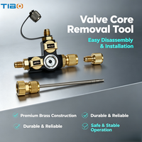 Outil de démontage et d'installation de cartouches de valve CVC, double valve 1/4" et 5/16", compatible réfrigérant A2L, avec étui de rangement