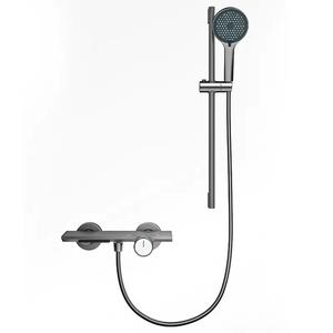 Ensemble de douche en aluminium d'ingénierie hôtelière avec tige de levage et pommeau de douche à main pressurisé support de rangement robinet de baignoire cascade - Product Image 6