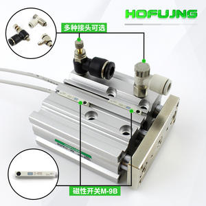 Cylindre pneumatique triaxial à trois tiges de guidage MGPM12/16/20*10-20-30-40-50-75-100-200 pour la construction agricole, roulement à piston - Product Image 4