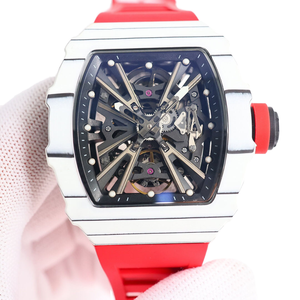Reloj Mecánico Automático Unisex de Lujo, Caja de Fibra de Carbono en Forma de Barril, Esfera Hueca de Goma, Deportivo y Ejecutivo de Alta Gama, 5BAR - Product Image 1