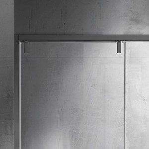 Kamalu KSA4000GM moderno senza cornice 150cm porta scorrevole doccia spazzolato grigio acciaio 6mm per bagno Hotel Villa in acciaio inox - Product Image 5