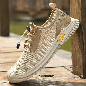 Sandales décontractées légères pour hommes en cuir de vachette avec logo, respirantes et en tissu doux, idéales pour la marche - Product Image 5