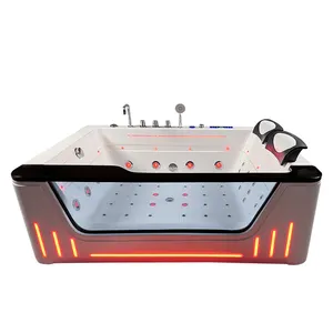 浴室亚克力浸泡Soild表面水疗矩形按摩浴缸独立式室内浴缸按摩浴缸